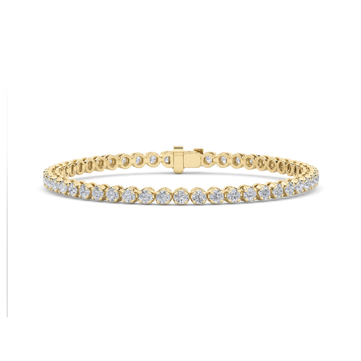 6Cttw Round Shaped Lab Grown Diamond (F/VS)  Bracelet in 14K Gold