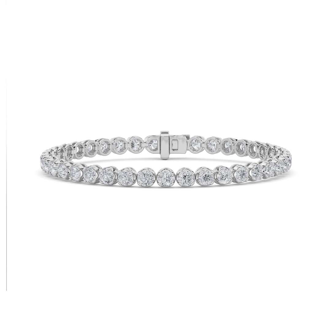 7Cttw Round Shaped Lab Grown Diamond (F/VS)  Bracelet in 14K Gold