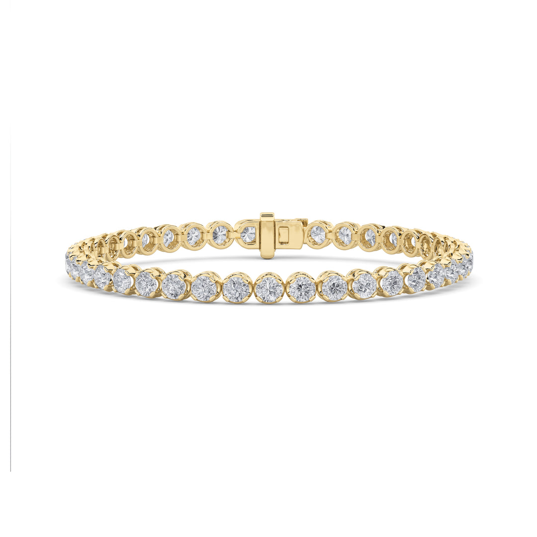 7Cttw Round Shaped Lab Grown Diamond (F/VS)  Bracelet in 14K Gold
