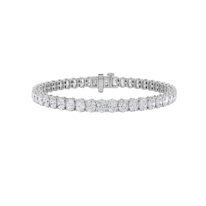 10Cttw Oval Shaped Lab Grown Diamond (F/VS) East West Line Bracelet in 14K Gold