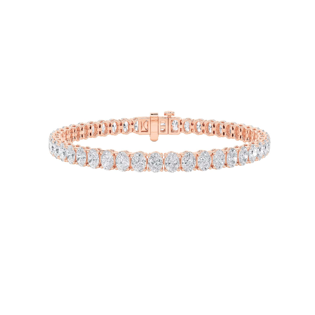 10Cttw Oval Shaped Lab Grown Diamond (F/VS) East West Line Bracelet in 14K Gold