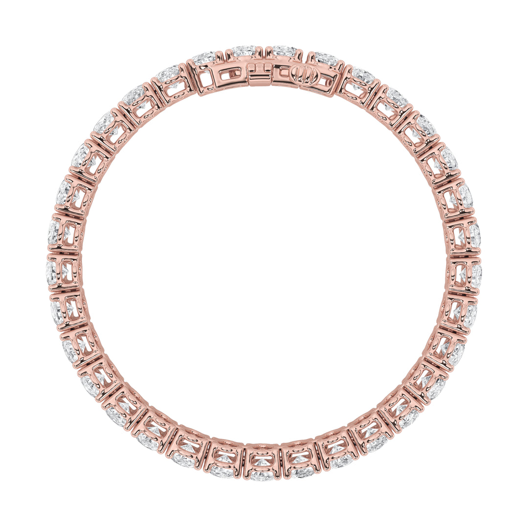 10Cttw Oval Shaped Lab Grown Diamond (F/VS) East West Line Bracelet in 14K Gold