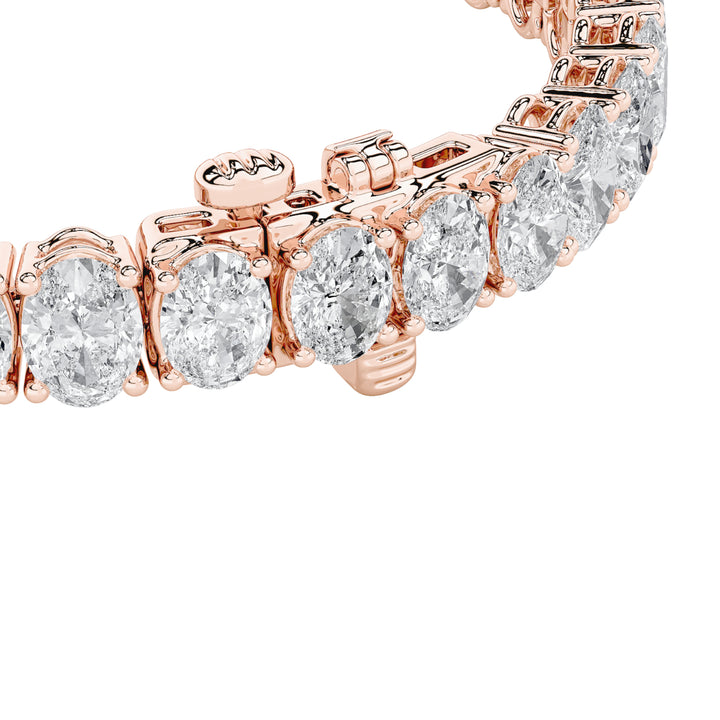 10Cttw Oval Shaped Lab Grown Diamond (F/VS) East West Line Bracelet in 14K Gold