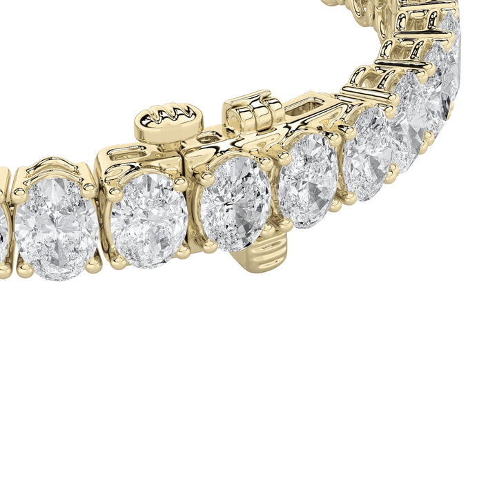 12.5Cttw Oval Shaped Lab Grown Diamond (F/VS) East West Line Bracelet in 14K Gold