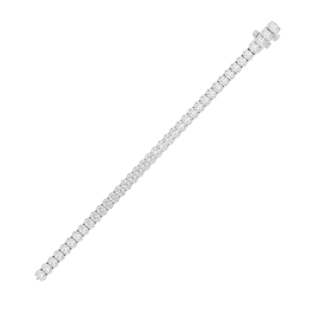 15Cttw Oval Shaped Lab Grown Diamond (F/VS) East West Line Bracelet in 14K Gold