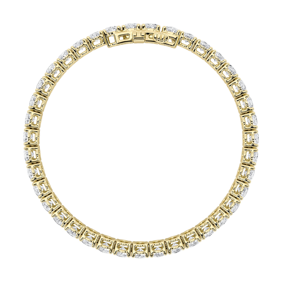 15Cttw Oval Shaped Lab Grown Diamond (F/VS) Line Bracelet in 14K Yellow Gold