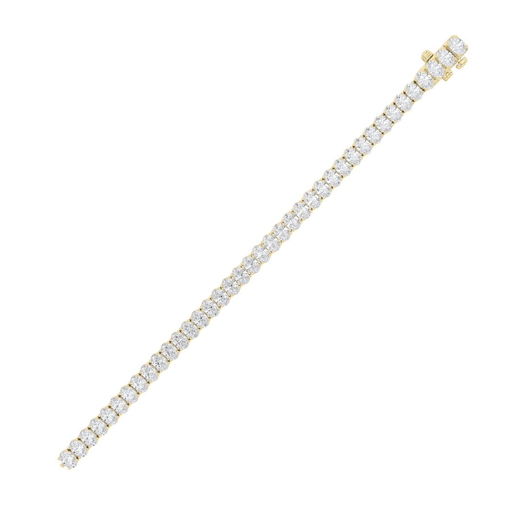 15Cttw Oval Shaped Lab Grown Diamond (F/VS) Line Bracelet in 14K Yellow Gold