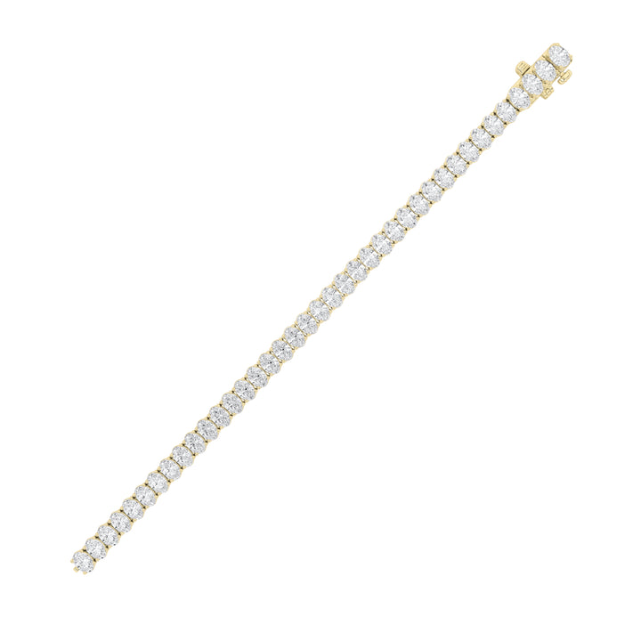 15Cttw Oval Shaped Lab Grown Diamond (F/VS) Line Bracelet in 14K Yellow Gold