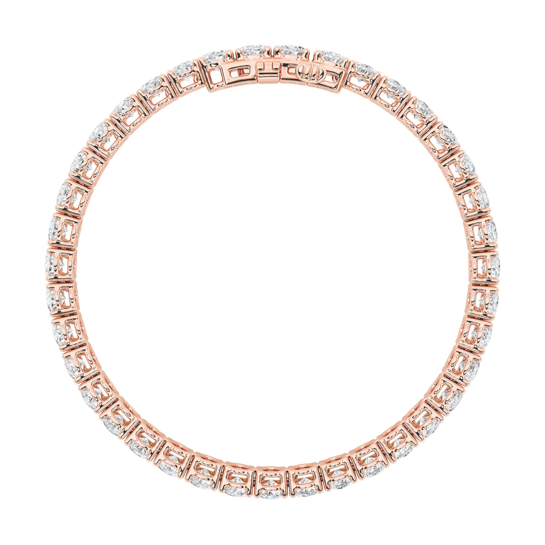 15Cttw Oval Shaped Lab Grown Diamond (F/VS) East West Line Bracelet in 14K Gold