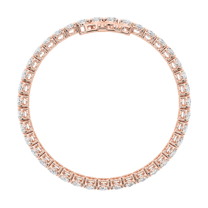 15Cttw Oval Shaped Lab Grown Diamond (F/VS) East West Line Bracelet in 14K Gold