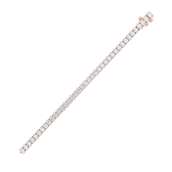 15Cttw Oval Shaped Lab Grown Diamond (F/VS) East West Line Bracelet in 14K Gold
