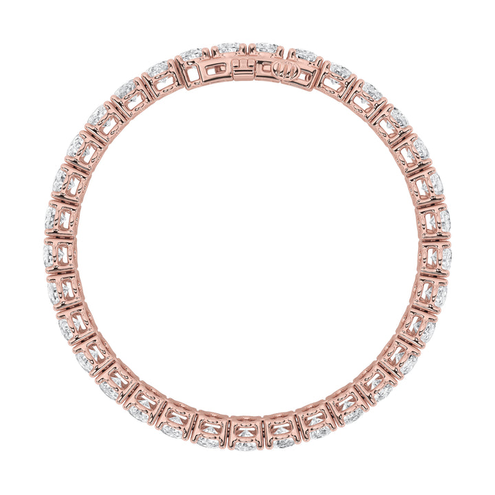 16.5Cttw Oval Shaped Lab Grown Diamond (F/VS) East West Line Bracelet in 14K Gold