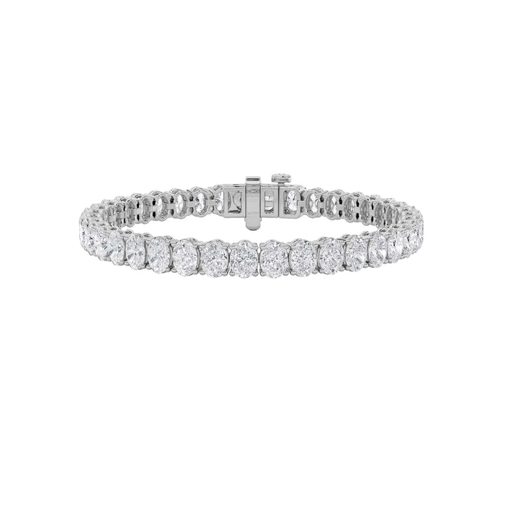 18.5Cttw Oval Shaped Lab Grown Diamond (F/VS) East West Line Bracelet in 14K Gold
