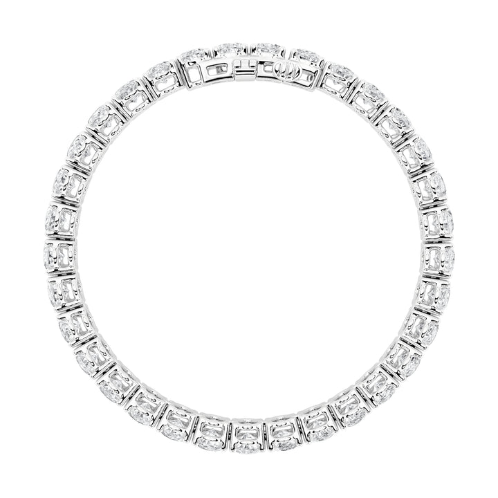 18.5Cttw Oval Shaped Lab Grown Diamond (F/VS) East West Line Bracelet in 14K Gold