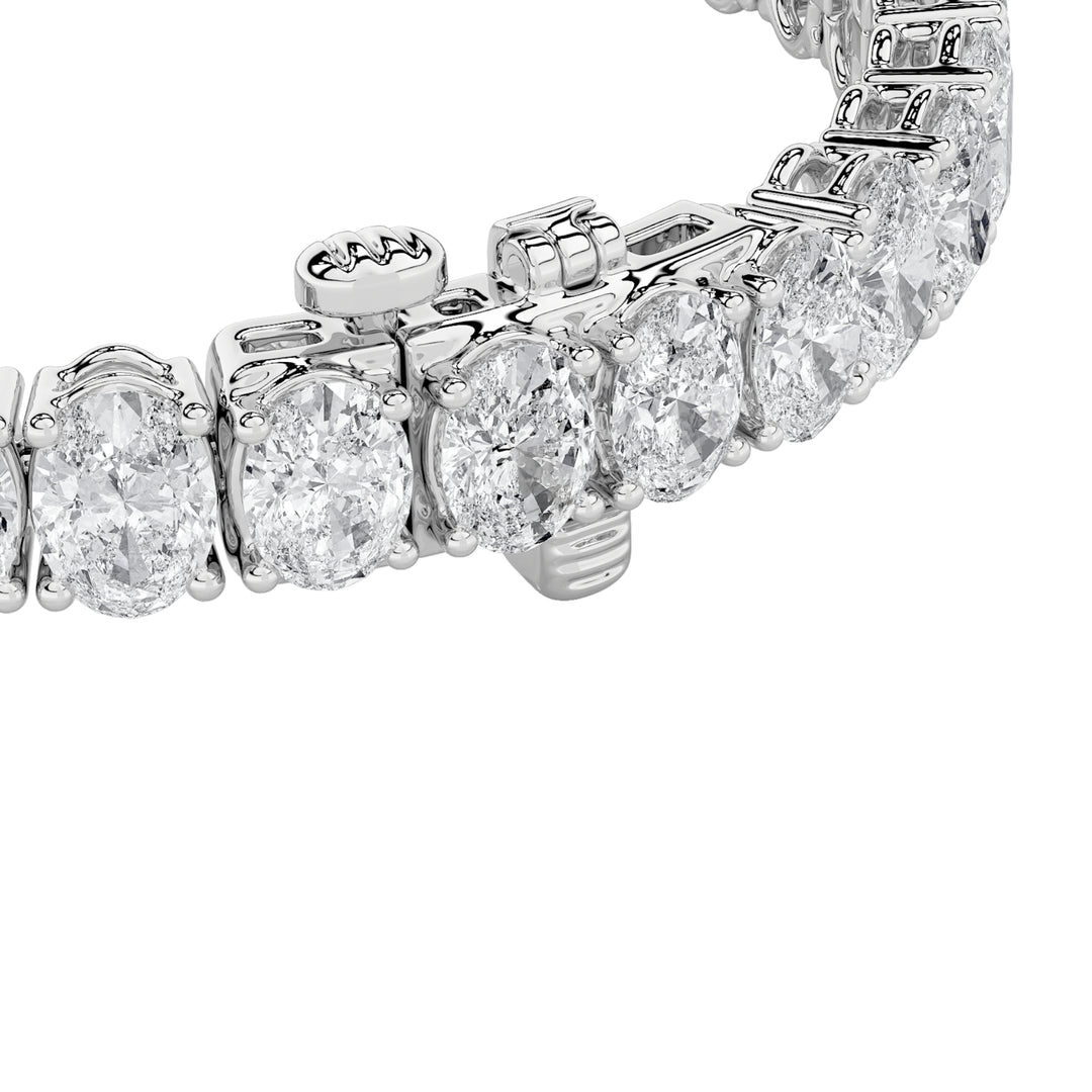 24Cttw Oval Shaped Lab Grown Diamond (F/VS) East West Line Bracelet in 14K Gold
