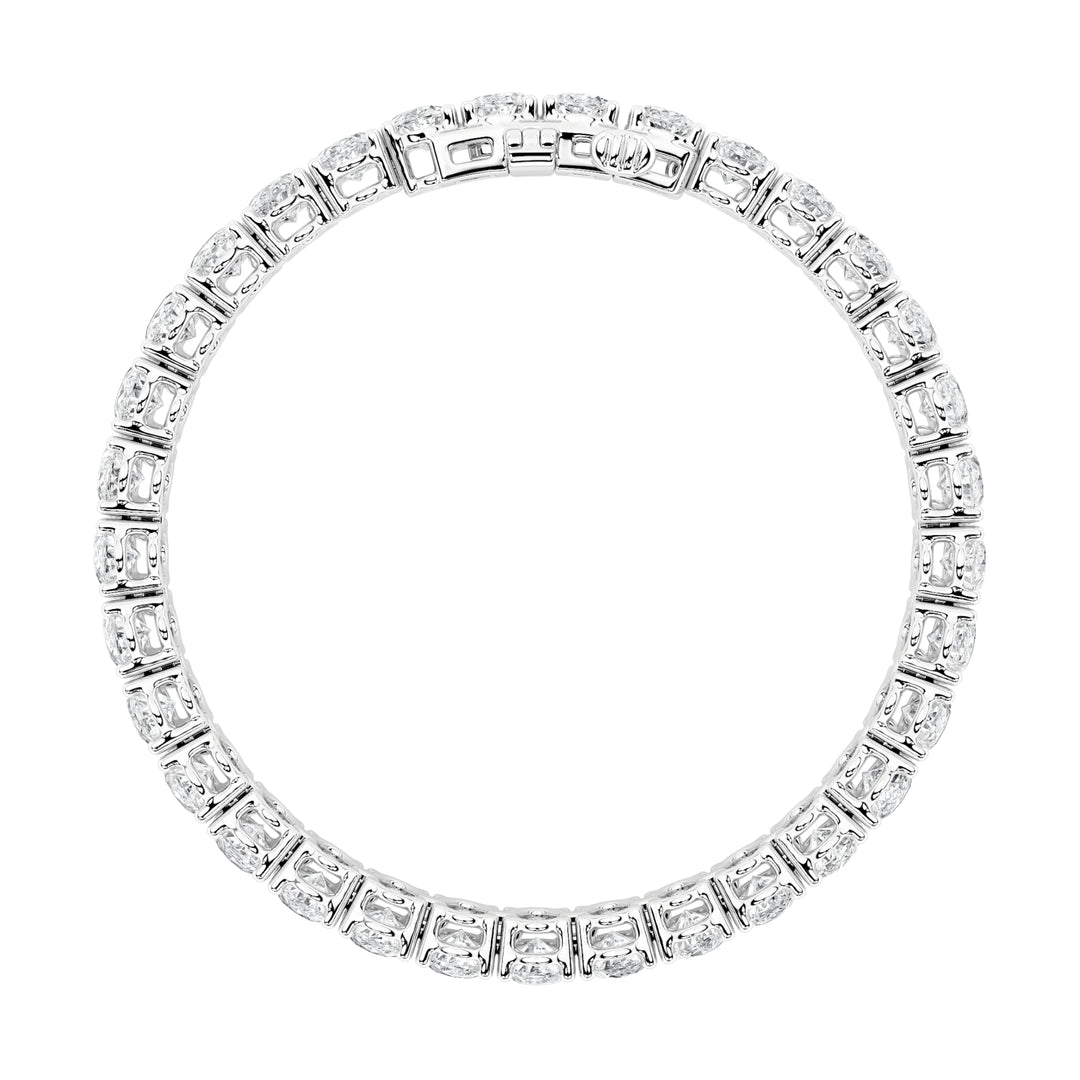24Cttw Oval Shaped Lab Grown Diamond (F/VS) East West Line Bracelet in 14K Gold