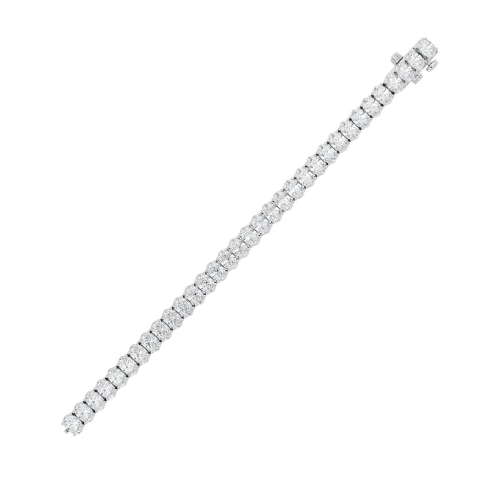 24Cttw Oval Shaped Lab Grown Diamond (F/VS) East West Line Bracelet in 14K Gold