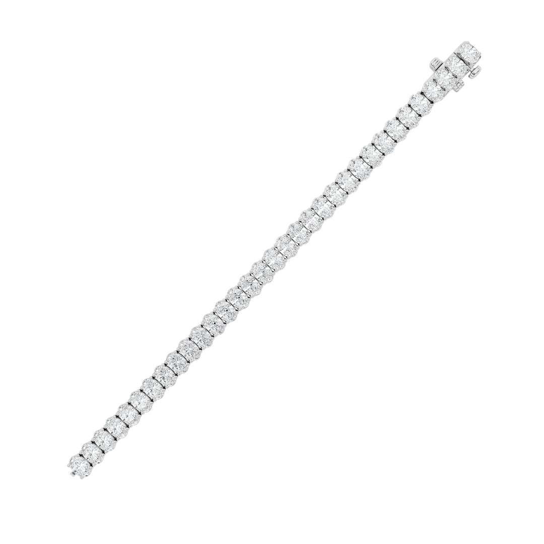 24Cttw Oval Shaped Lab Grown Diamond (F/VS) East West Line Bracelet in 14K Gold