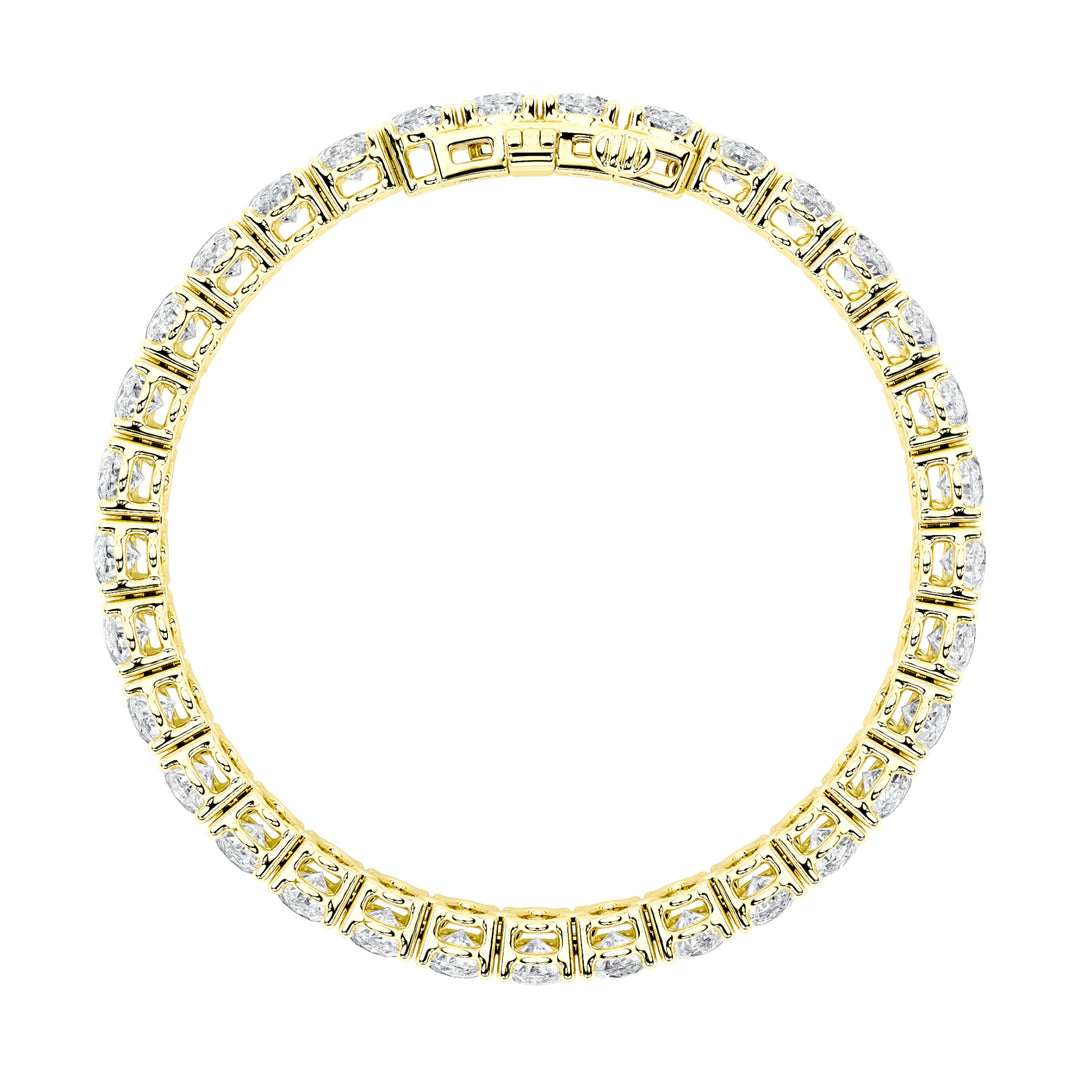 24Cttw Oval Shaped Lab Grown Diamond (F/VS) East West Line Bracelet in 14K Gold