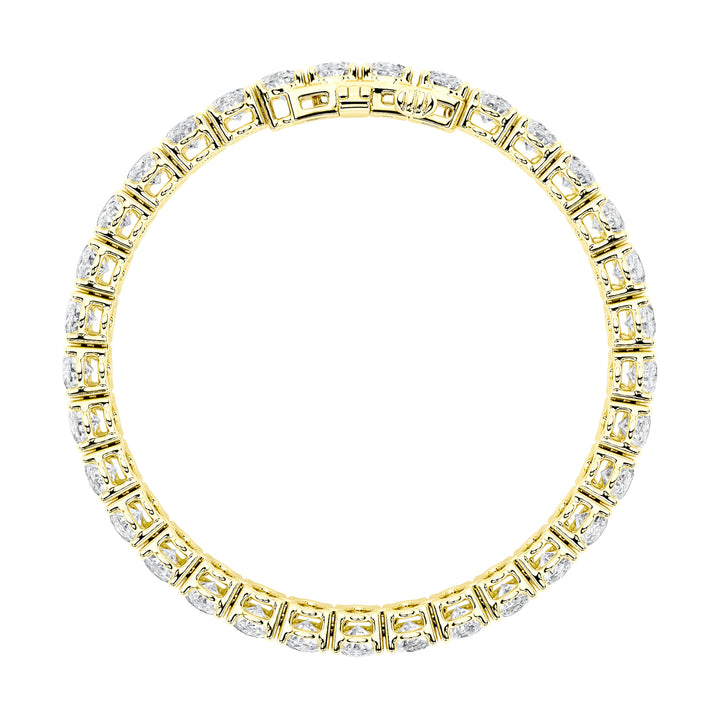 24Cttw Oval Shaped Lab Grown Diamond (F/VS) East West Line Bracelet in 14K Gold
