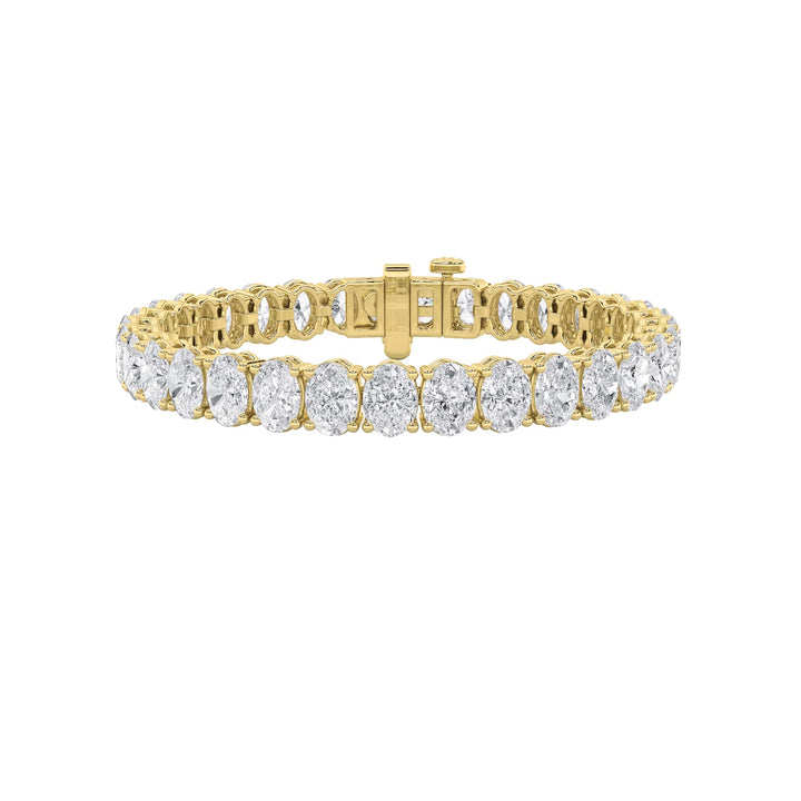 24Cttw Oval Shaped Lab Grown Diamond (F/VS) East West Line Bracelet in 14K Gold