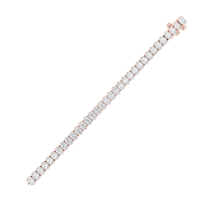 24Cttw Oval Shaped Lab Grown Diamond (F/VS) East West Line Bracelet in 14K Gold