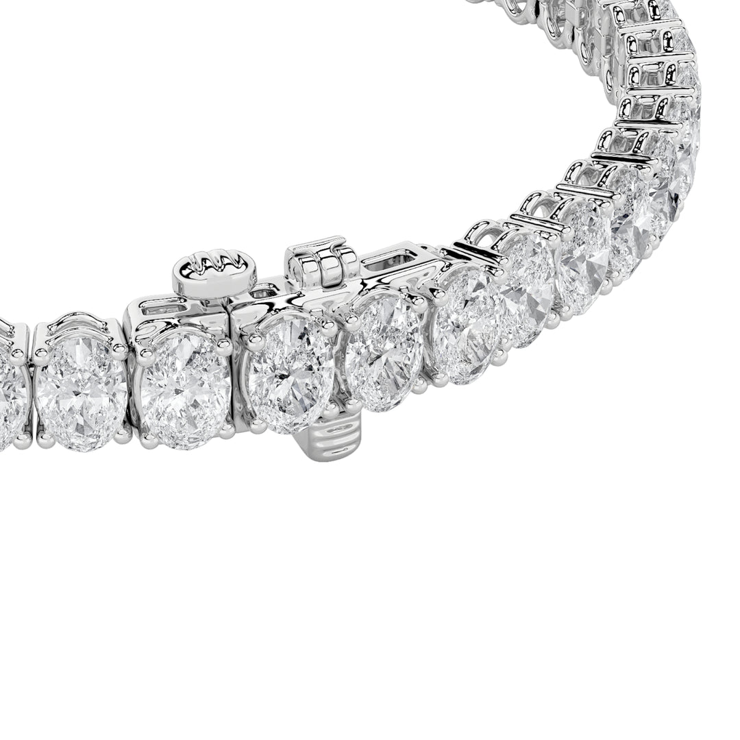 9Cttw Oval Shaped Lab Grown Diamond (F/VS) East West Line Bracelet in 14K Gold