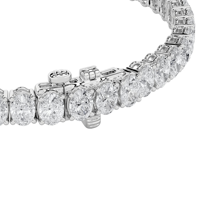 9Cttw Oval Shaped Lab Grown Diamond (F/VS) East West Line Bracelet in 14K Gold