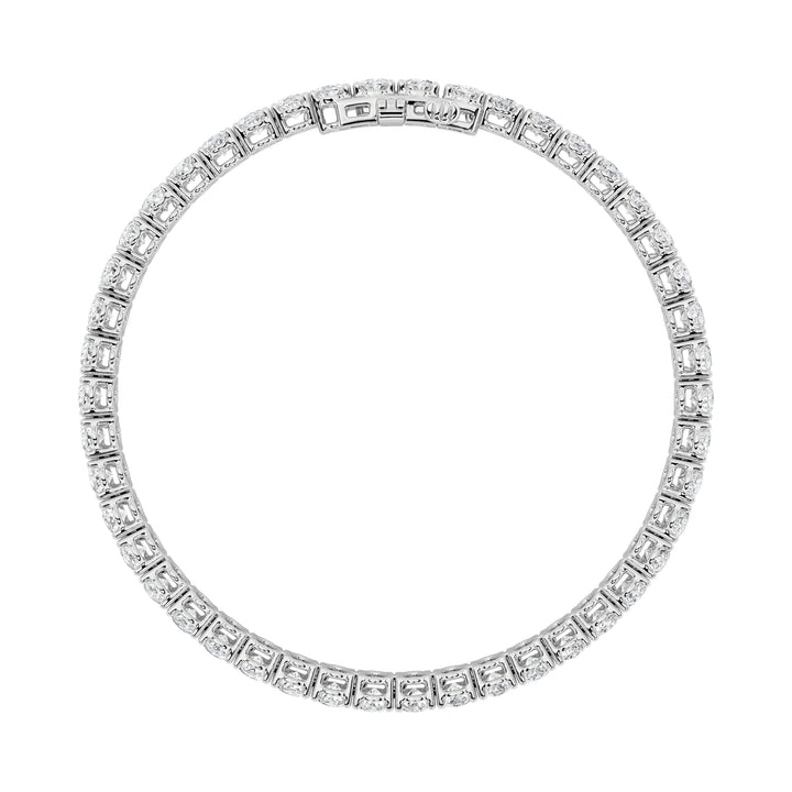 9Cttw Oval Shaped Lab Grown Diamond (F/VS) East West Line Bracelet in 14K Gold