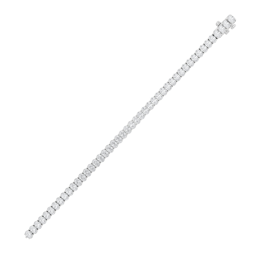 9Cttw Oval Shaped Lab Grown Diamond (F/VS) East West Line Bracelet in 14K Gold