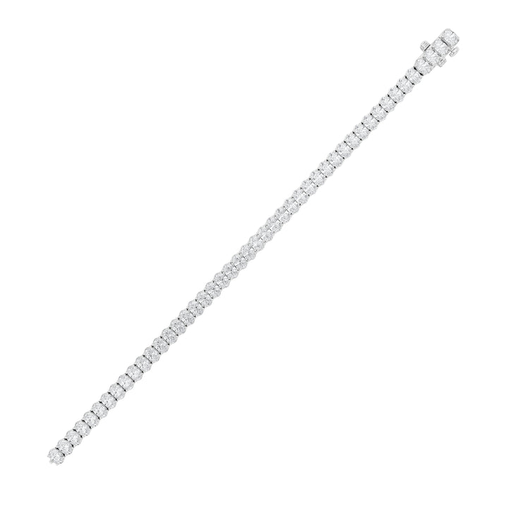 9Cttw Oval Shaped Lab Grown Diamond (F/VS) East West Line Bracelet in 14K Gold