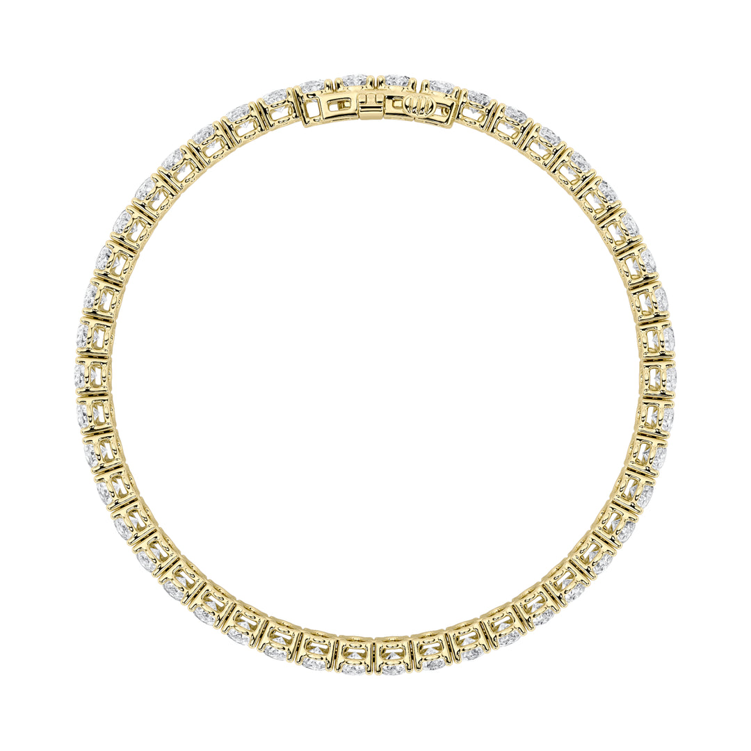 9Cttw Oval Shaped Lab Grown Diamond (F/VS) East West Line Bracelet in 14K Gold