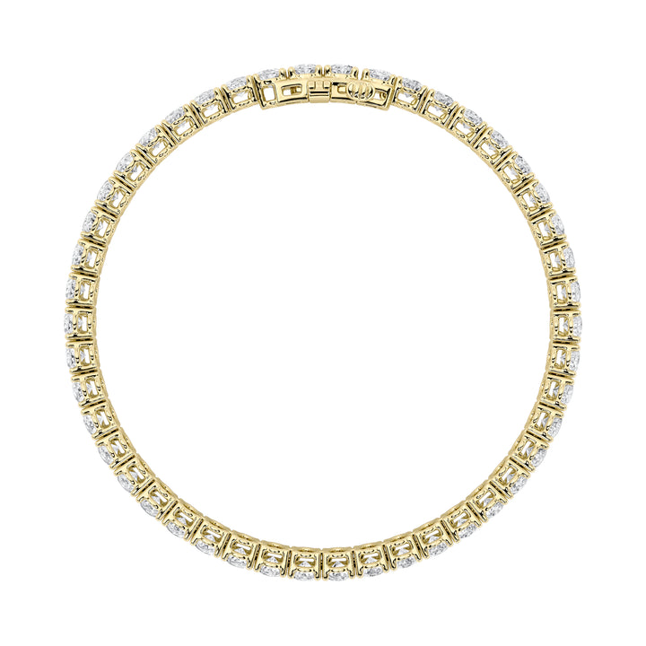 9Cttw Oval Shaped Lab Grown Diamond (F/VS) East West Line Bracelet in 14K Gold
