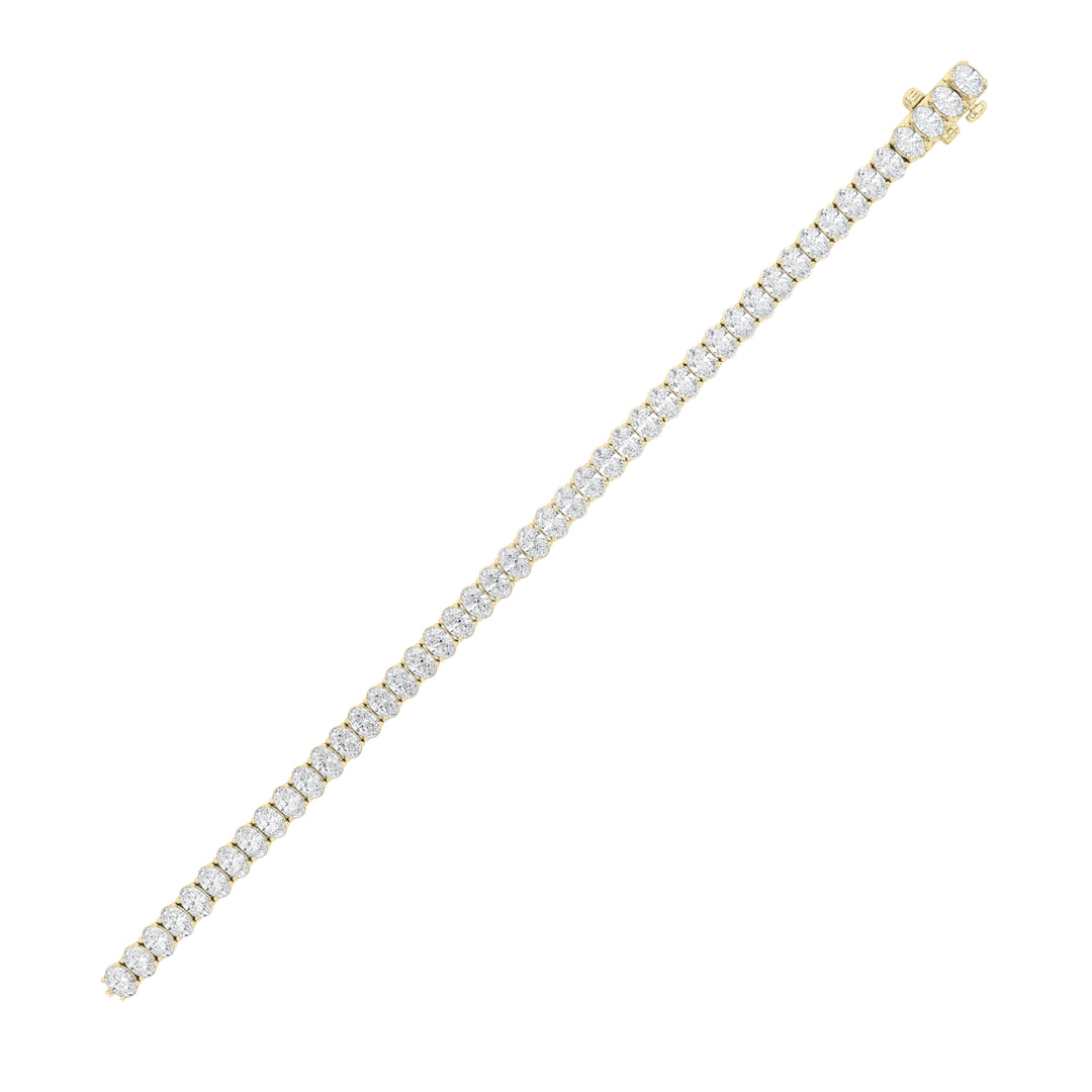 9Cttw Oval Shaped Lab Grown Diamond (F/VS) East West Line Bracelet in 14K Gold