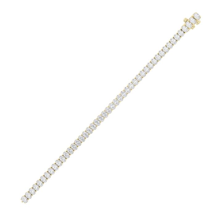 9Cttw Oval Shaped Lab Grown Diamond (F/VS) East West Line Bracelet in 14K Gold