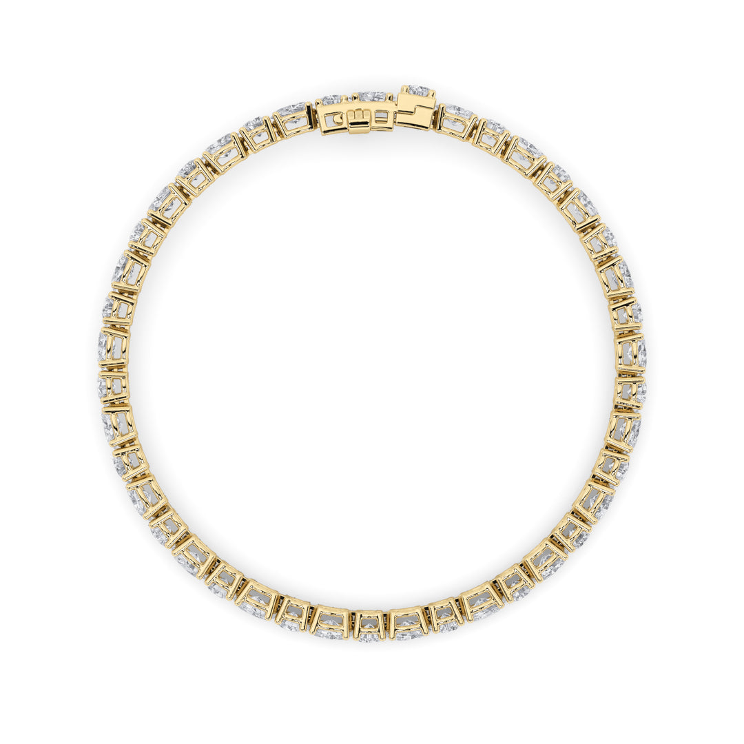 7Cttw Oval Shaped Lab Grown Diamond (F/VS) East West Bracelet in 14K Gold