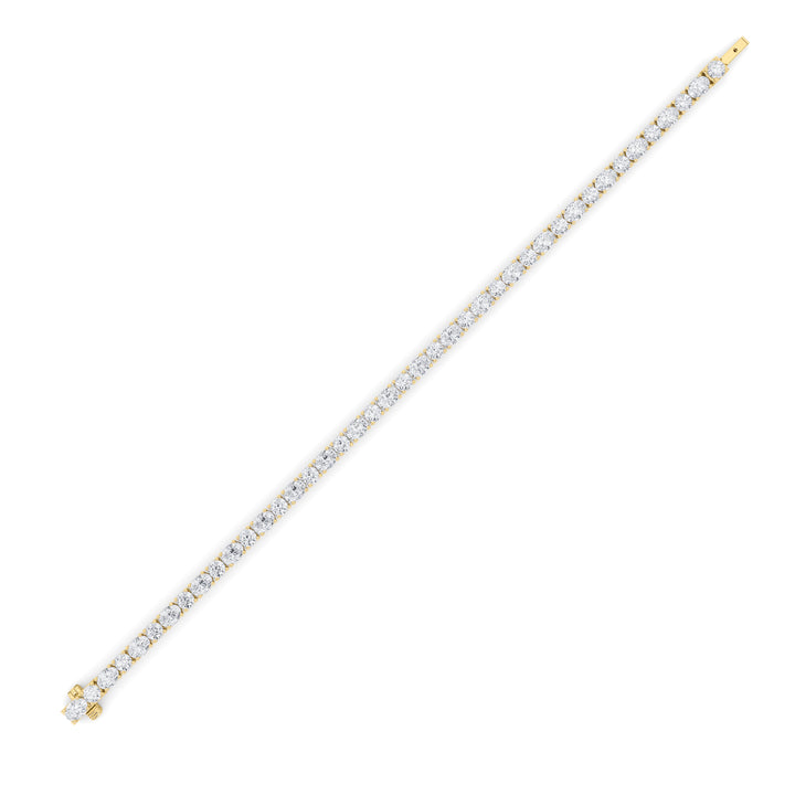 7Cttw Oval Shaped Lab Grown Diamond (F/VS) East West Bracelet in 14K Gold