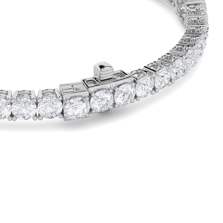 10Cttw Oval Shaped Lab Grown Diamond (F/VS) East West Station Bracelet in 14K Gold