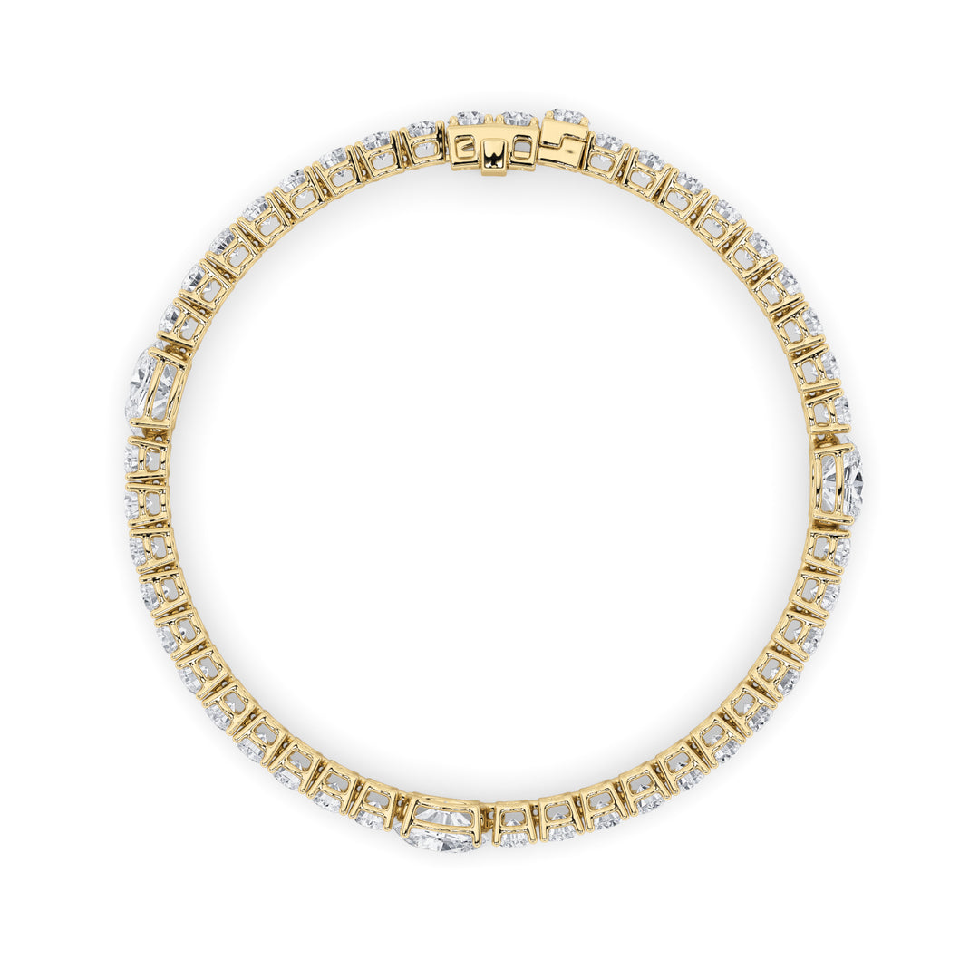10Cttw Oval Shaped Lab Grown Diamond (F/VS) East West Station Bracelet in 14K Gold