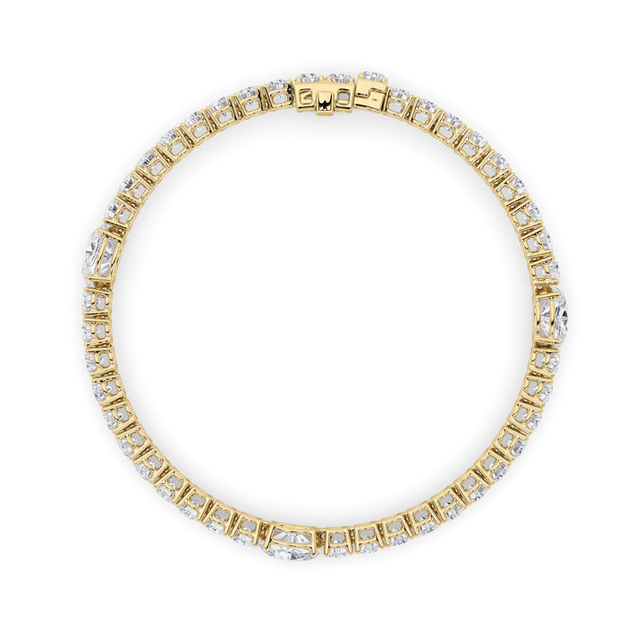 10Cttw Oval Shaped Lab Grown Diamond (F/VS) East West Station Bracelet in 14K Gold