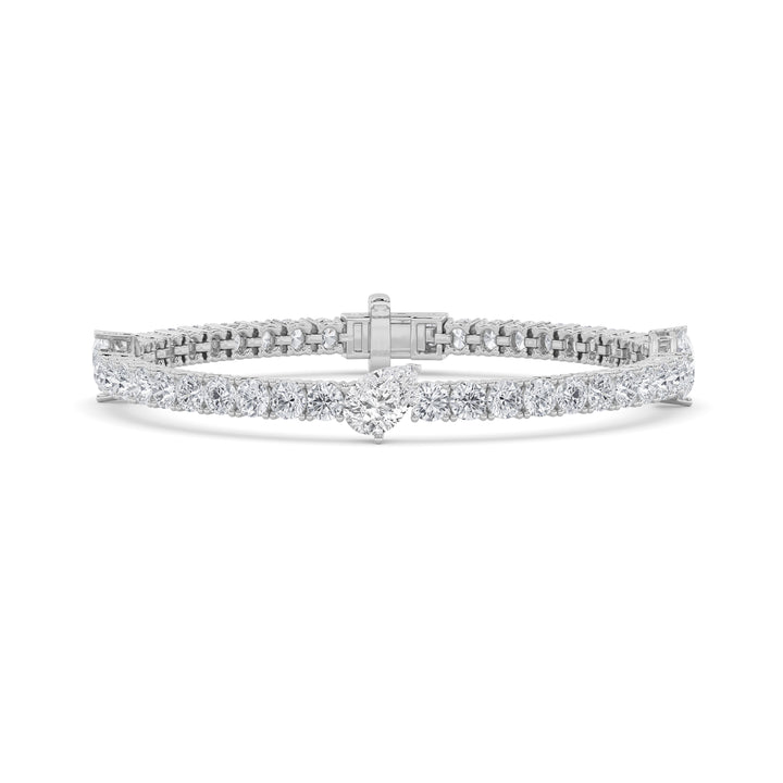 10Cttw Pear Shaped Lab Grown Diamond (F/VS) East West Station Bracelet in 14K Gold