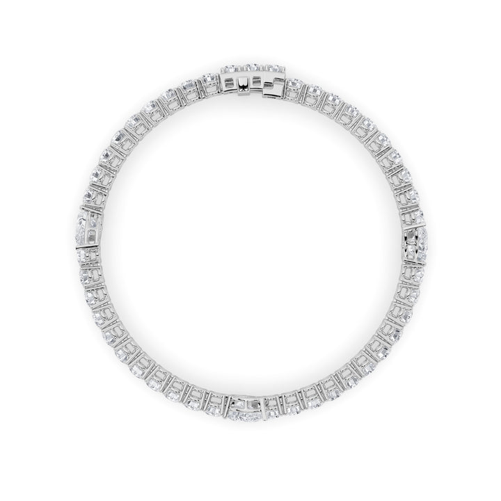 10Cttw Pear Shaped Lab Grown Diamond (F/VS) East West Station Bracelet in 14K Gold