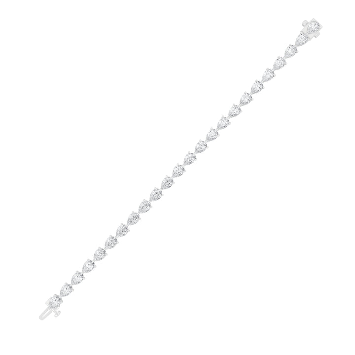10Cttw Pear Shaped Lab Grown Diamond (F/VS) Fancy Line Bracelet in 14K Gold