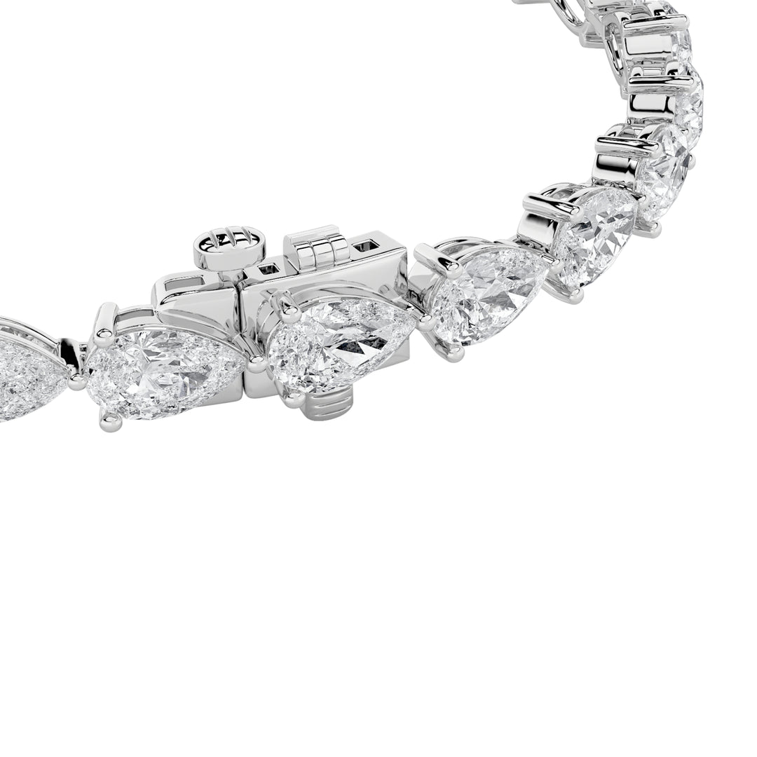 12Cttw Pear Shaped Lab Grown Diamond (F/VS) Fancy Line Bracelet in 14K Gold