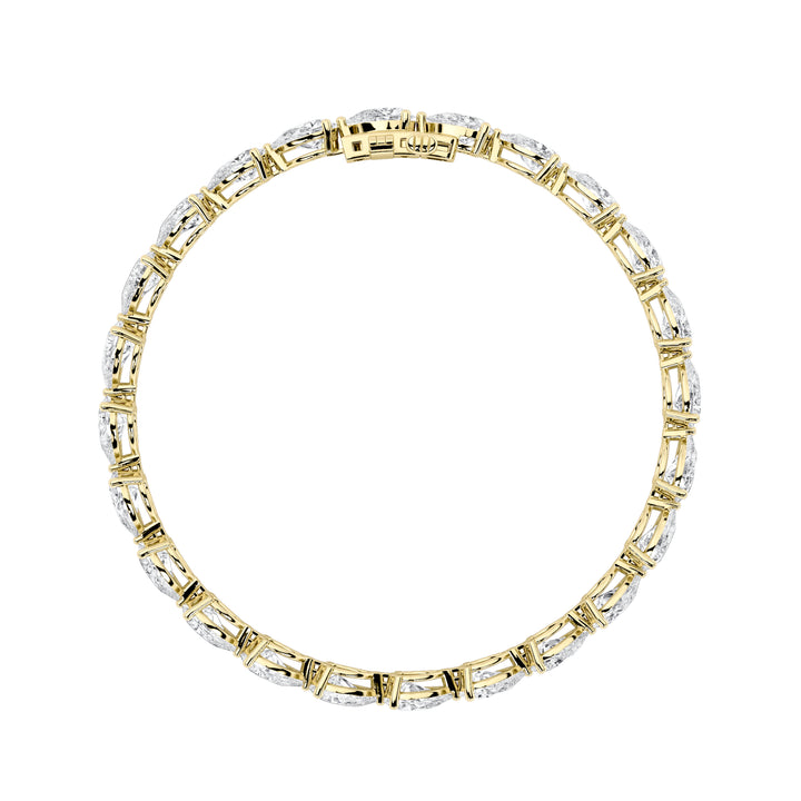 12Cttw Pear Shaped Lab Grown Diamond (F/VS) Fancy Line Bracelet in 14K Gold