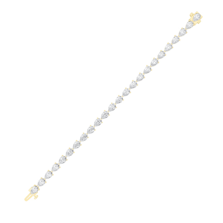 12Cttw Pear Shaped Lab Grown Diamond (F/VS) Fancy Line Bracelet in 14K Gold