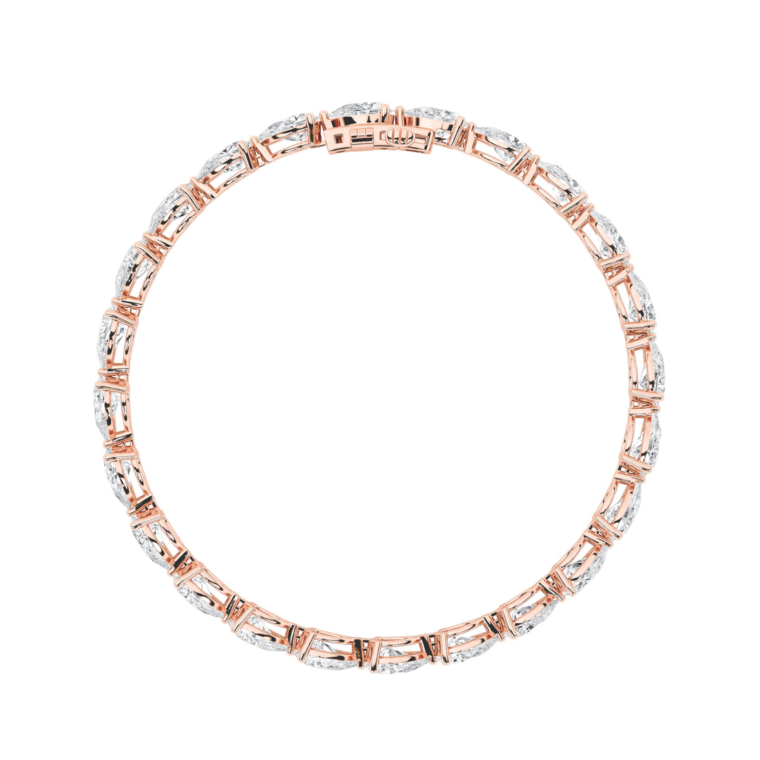 12Cttw Pear Shaped Lab Grown Diamond (F/VS) Fancy Line Bracelet in 14K Gold