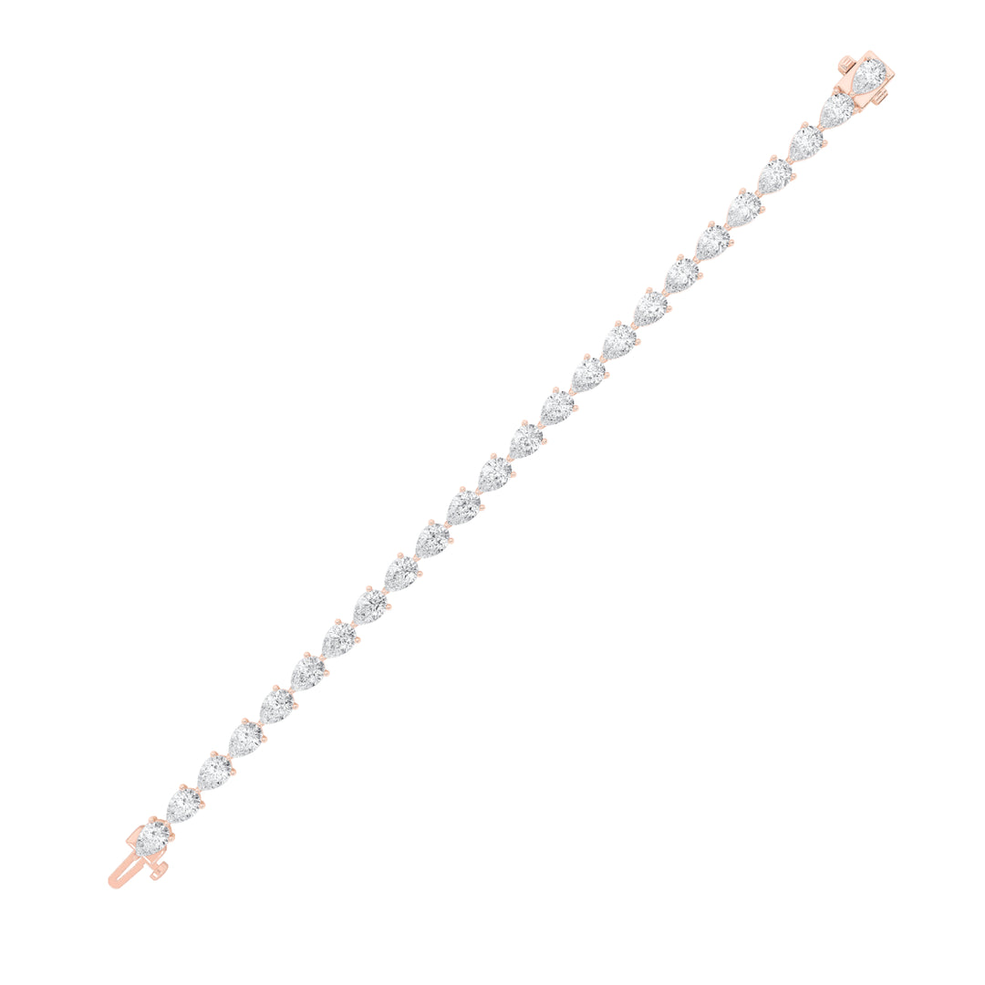 12Cttw Pear Shaped Lab Grown Diamond (F/VS) Fancy Line Bracelet in 14K Gold
