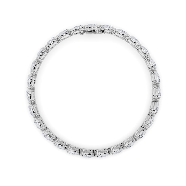 7Cttw Pear Shaped Lab Grown Diamond (F/VS) Fancy Line Bracelet in 14K Gold