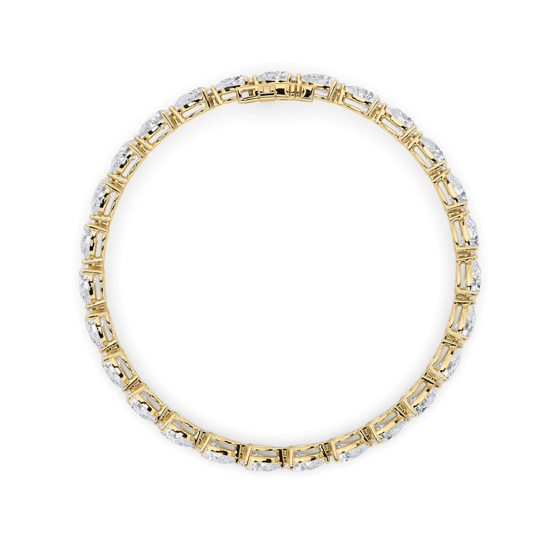 7Cttw Pear Shaped Lab Grown Diamond (F/VS) Fancy Line Bracelet in 14K Gold